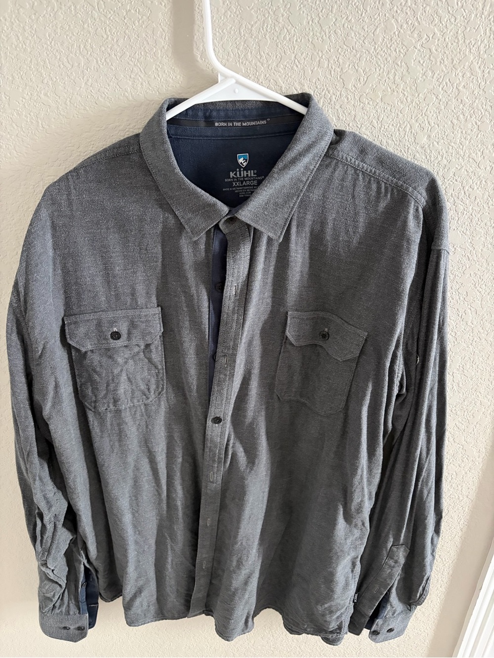 Men’s Gray Polo Button Down